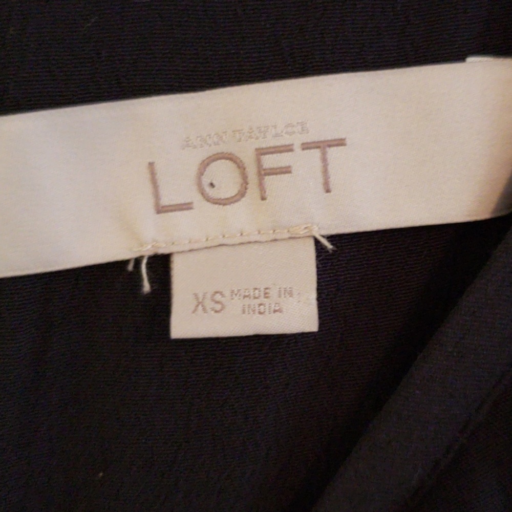 Loft Navy Blue Embroidered Floral Bird Norway Shift Dress  Size XS - Picture 10 of 11